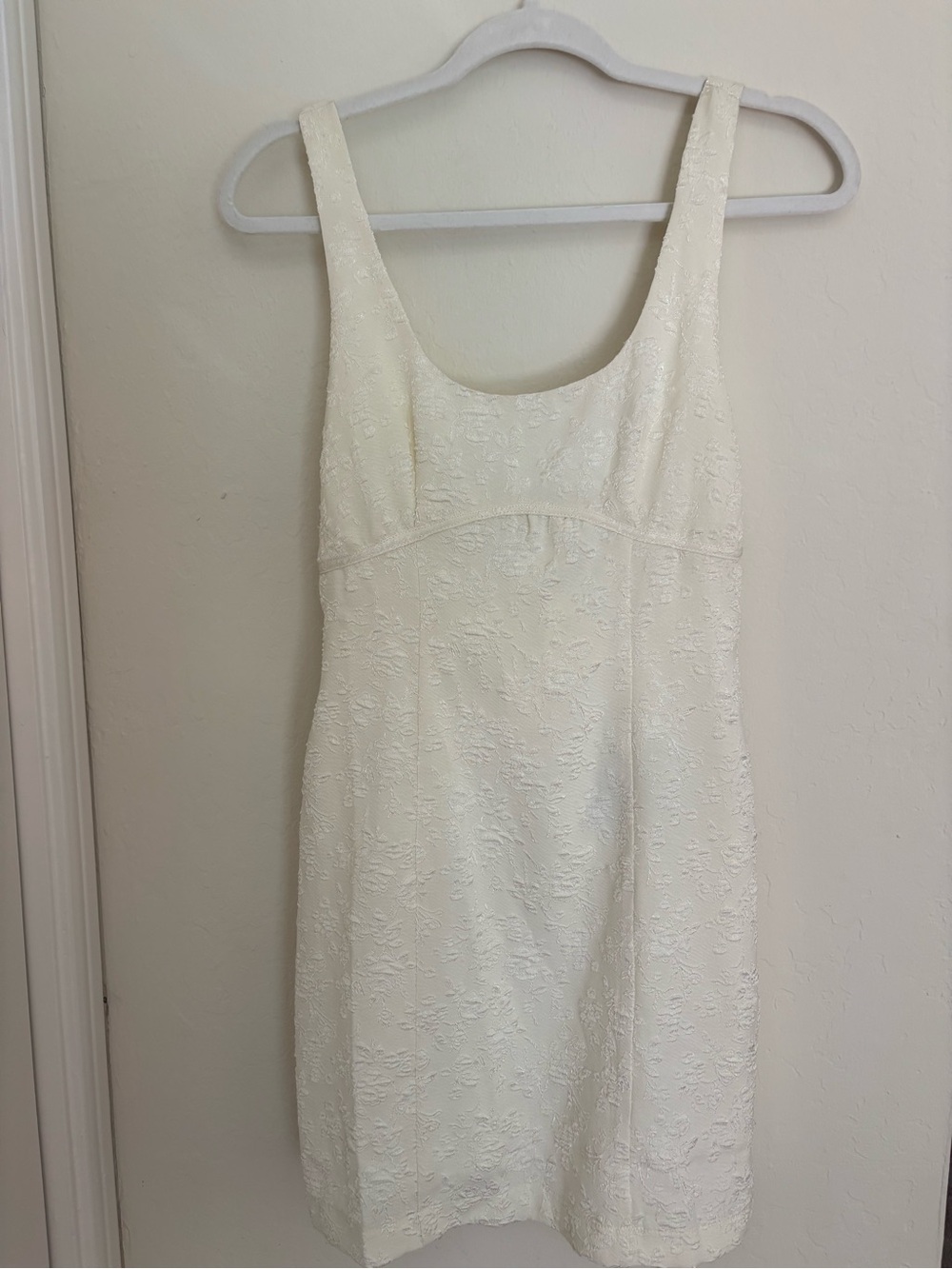 Rare London Ivory Textured Mini Dress